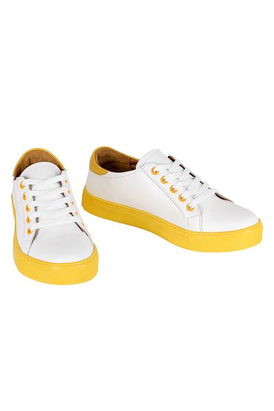 NOOSY Yellow - Genuine Leather Women's Sneakers