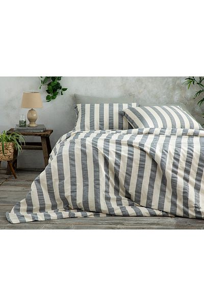 English Home Σετ Παπλωματοθήκη Billowy Seersucker Μονό 160x220 εκ. Μπλε Navy