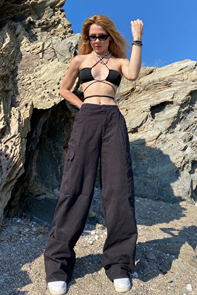 THE BASIC THINGS Asos Y2k Siyah Vintage Kargo Baggy Fit Jean