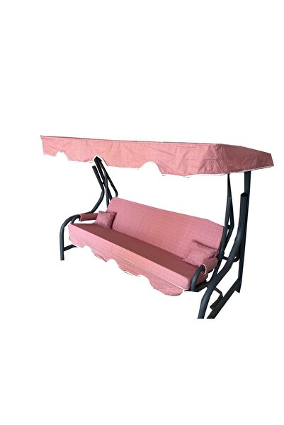 Vip Home Concept Market Ürünleri 3 Kişilik Salıncak Minderi Süngersiz Kılıfı Gül Kurusu Bahçe Minderi