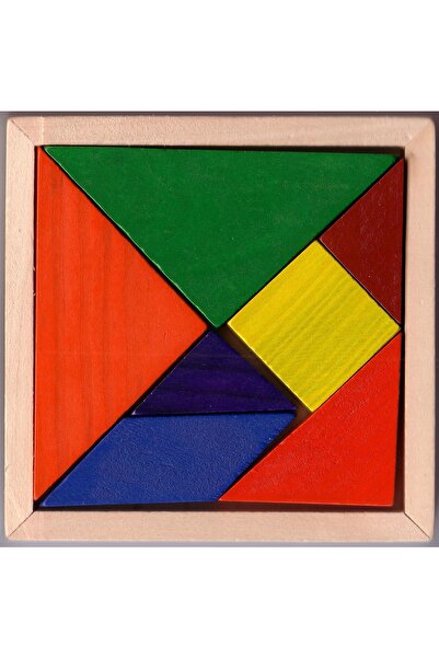FEEL Ahşap Tangram Zeka Gelişim Eğitici Oyuncak Orta Boy Üst Kalite