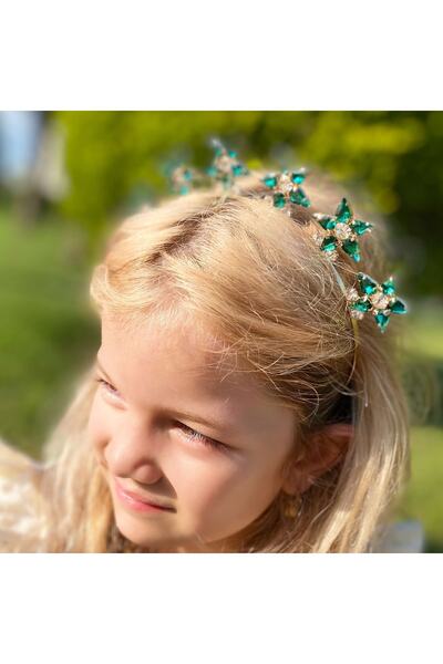 QUEEN AKSESUAR Coroană de lux din metal cu piatră de cristal, cu motiv de flo...