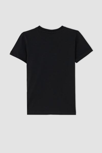 DeFacto Chłopięcy T-shirt z krótkim rękawem i okrągłym dekoltem o regularnym kroju