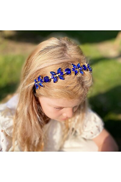 QUEEN AKSESUAR كريستال حجر الفراشة زهرة عزر معدني فاخر تاج الحناء خطوبة يوم خ...