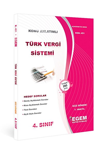 Genel Markalar Aöf Türk Vergi Sistemi Konu Anlatımlı Soru Bankası-güz Dönemi(...