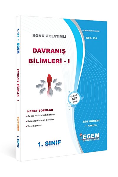AÖF 1. Sınıf Davranış Bilimleri Güz Dönemi 1. Yarıyıl Konu Anlatımlı Soru Bankası