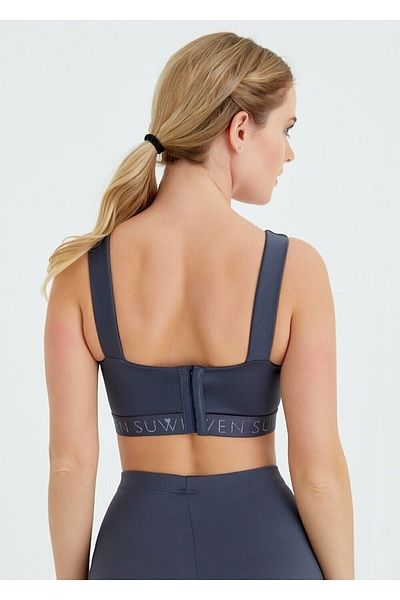 SUWEN Gray Cross Bralette