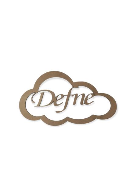 LEYLASER Bulut Figürlü 3 Mm Ham Mdf Isimli Kasnak 30 Cm