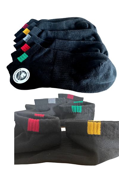 socksbox 10 ζευγάρια Unisex κοντές κάλτσες χωρίς ραφή/Μαύρες55