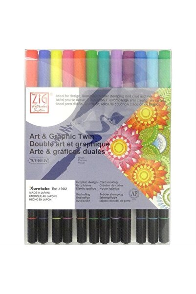 Zig Art & Graphic Twin Brush Pen 12 Pieces Set 2