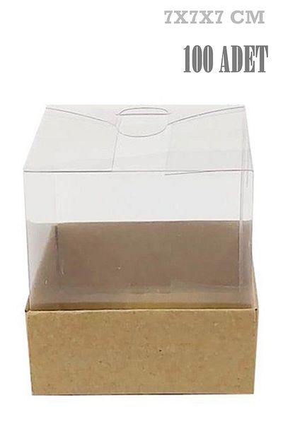 DarkSent 7x7x7 Cm Acetate Lid Box 100 Pieces Kraft