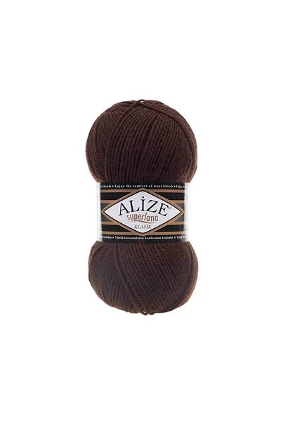 Alize Superlana Classic 026 Brown Vest Cardigan Sweater Yarn 25% Wool 100 Gr 280 Meters