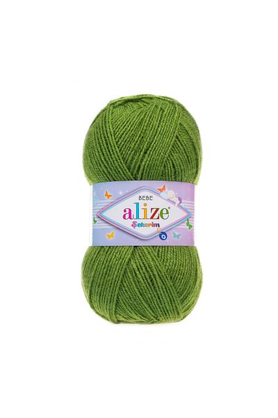 Alize سيكريم بيبي خيط محبوك يدويًا أخضر 210