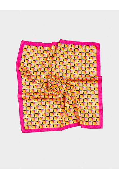 Juste Studio Fuchsia Geometric Patterned Bandana - Scarf