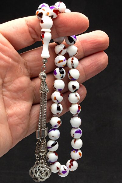 OTTOTESBİH Mărgele de rugăciune de chihlimbar cu pulbere de mozaic tăiat sferă cadou pentru bărbați