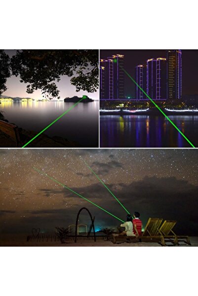 gaman New Model Şarjlı Güçlü Yeşil Lazer Pointer Yakıcı 1000 Mw Siyah Metal Kasa 2022