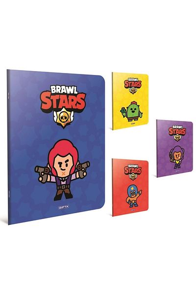 Gıpta Brawl Star Cusătură cu sârmă Caiet de copertă din carton.a4-60 coli cu rigle 4 buc.