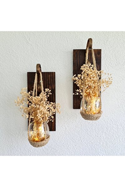 STDEKOR Duvar Dekoru 2 Li Set, Dekoratif Peri Ledli Cafe Antre Ev Hediyesi, C...