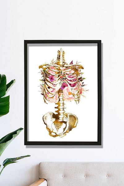 Dekor Loft Imprimare artistică de anatomie, artă schelet, decor de birou pentru medic ortopedic
