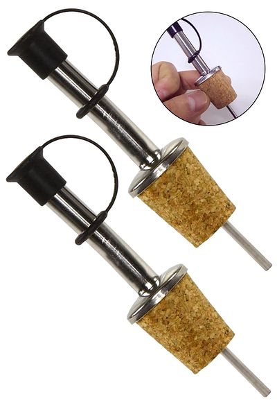 Binbirreyon 2 Pieces Corked Metal Dropper Pourer Bottle Tip Stopper Plug Service Apparatus with Lid Ra113