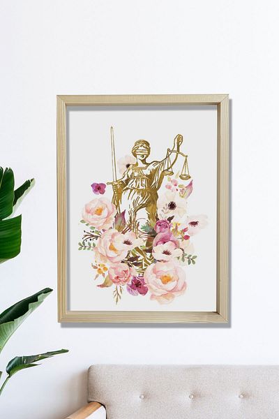 Dekor Loft Imprimare Lady Justice, Cadou pentru avocat, Decor Birou Avocat
