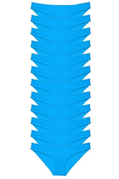 Generic Brand 12 Pieces Super Eco Set Lycra Women's Slip Panties Blue