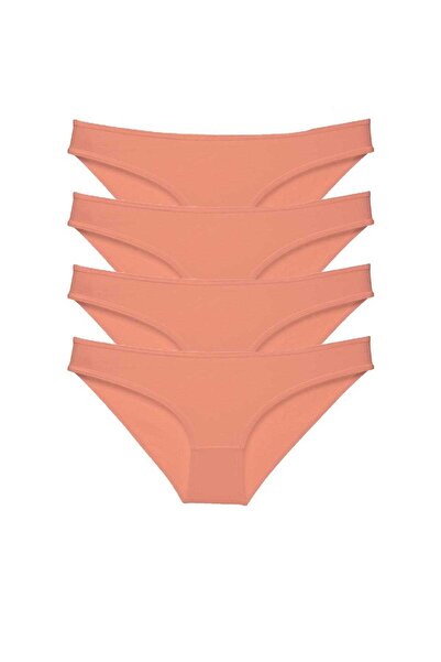 Royaleks 4 قطع سراويل داخلية نسائية من الليكرا سوبر إيكو - بودرة مع سماعات أذن هدية