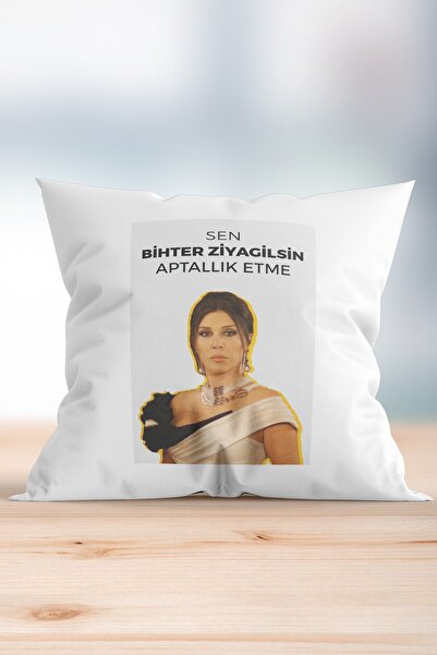 WixelArt Sen Bihter Ziyagilsin Aptallık Etme Baskılı Yastık