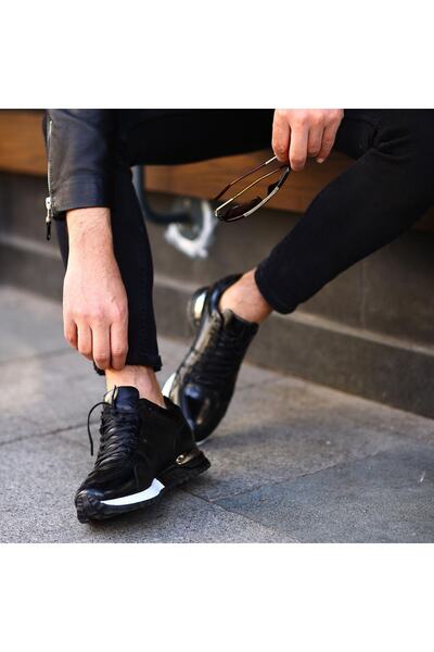 SailLakers - Hakiki Deri Siyah Erkek Casual Ayakkabı 101-2782-51555