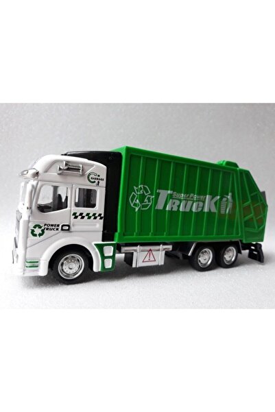 Genel Markalar Çöp Kamyonu Metal Açılır Kapaklı Çöp Bidonlu Temizlik Aracı