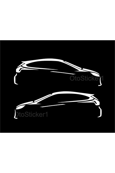 Oto Sticker Ford Focus Silüet Kelebek Cam Stickeri 2 Adet
