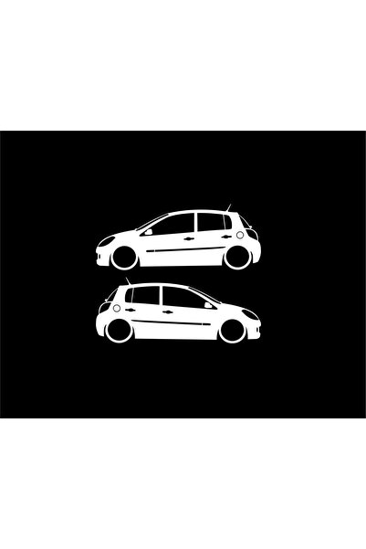 Oto Sticker Renault Clio 3 Detaylı Basık Kelebek Silüet Stickeri 2 Adet