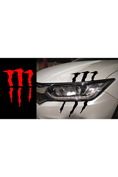 Oto Sticker Monster Far Üzeri Pençe Stickeri