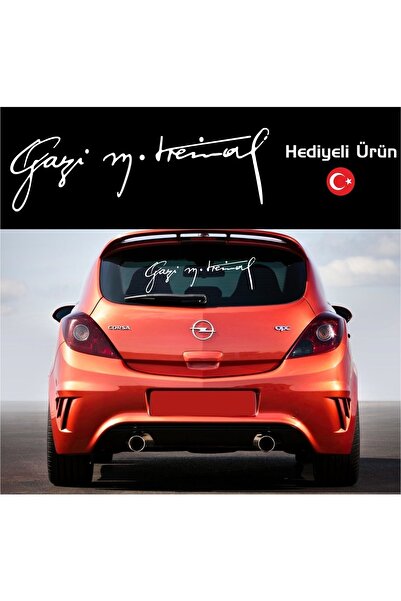 Oto Sticker 39 Cm Gazi Mustafa Kemal Atatürk Imzası Büyük Boy