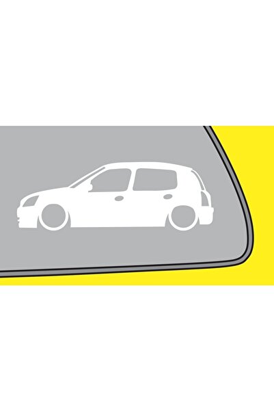 Oto Sticker Renault Clio 2 Basık Kelebek Silüet Stickeri 2 Adet