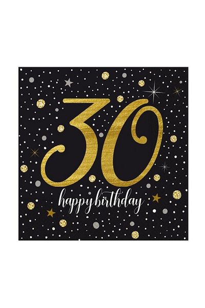 Parti dolabı Χαρτοπετσέτα γενεθλίων 30 ετών Sparkly Happy Birthday 33x33