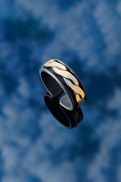 TREND COLLECTİON Gifts Siyah-gold Sarmal Model Ayarlanabilir Yüzük
