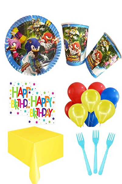 Parti dolabı Sonic Boom Birthday Party Set for 16 People Super Sonic