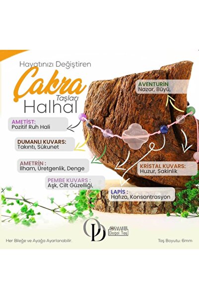 OSMANLI DEĞERLİ TAŞ Sertifikalı Çakra Taşları Halhal 6 Mm, B923