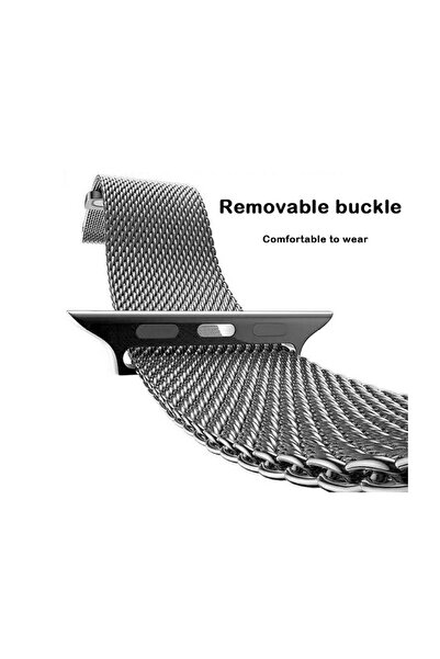 GREGOSS Apple Watch Band 10 9 8 7 Se 6 5 4 3 2 Seri 42-44-45-46-49 Mm Mıknatıslı Hasır Kordon Milanese