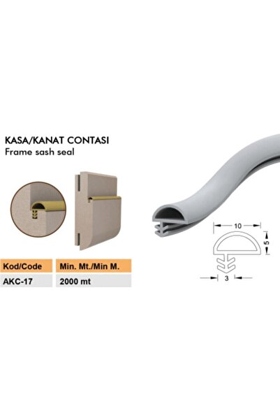 CONTACALL Ahşap Kapı Kasa Fitili -akc-17 - Ahşap Amerikan Kapı Kasa Fitili 20 Metre Beyaz