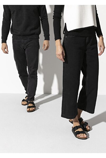 Birkenstock Arizona Birko Flor Çift Bantlı Geniş Kalıp Unisex Siyah Renk Terlik