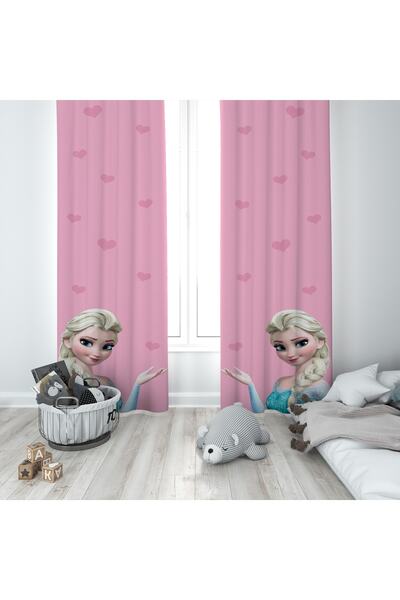 MODA Bambaşka Bebek Ve Çocuk Odası Pembe Elsa Iki Kanat Fon Perde Bmfp-070