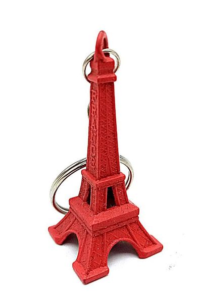 Dünyadan Hediyeler Paris Eiffel Tower 3d Metal Keychain Red