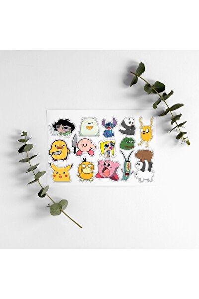 Paytak Moda Çizgi Film Dizi Tasarımlı A5 14 Adet Stickers Çıkartma Pytkstkr40