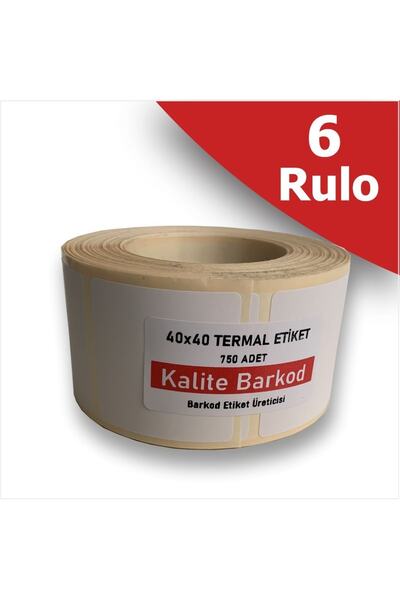 Kalite Barkod 40x40 Termalno nalepnica | 6 Rolls Barcode nalepnica |