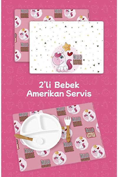 Copyrite Unicorn | Kız Çocuk ( 42x30 ) Pvc 2'li Silinebilir Amerikan Servis