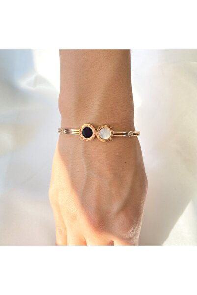 Raha Butik Steel Bracelet Roman Numeral Rose