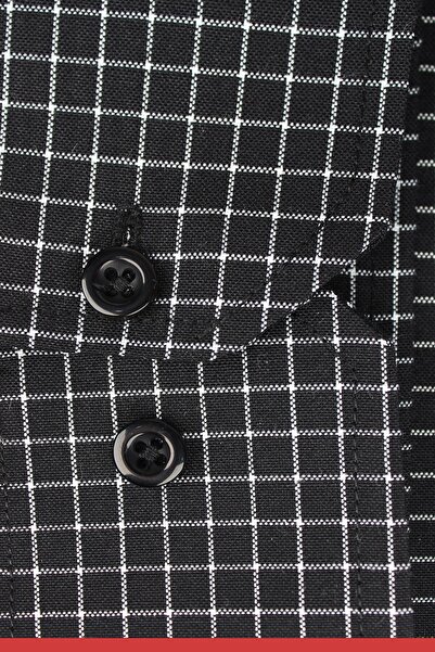 Varetta Чоловіча чорна картата сорочка з довгими рукавами класичного крою