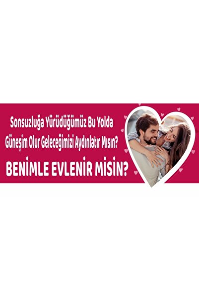 hedefPLUS Evlilik Teklifi Afişi, Evlenme Teklifi Pankart, (150cmx100cm) Kişiy...